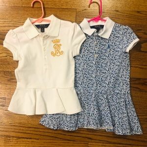 Girls 2 polo shirts tunic ralph lauren